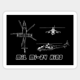 Mil Mi-24 Hind (Attack Gunship) (white) Sticker